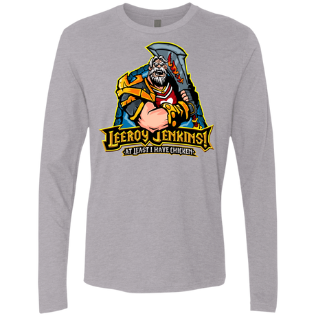 T-Shirts Heather Grey / Small Leeroy Jenkins Men's Premium Long Sleeve