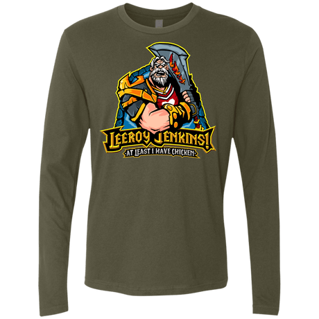 T-Shirts Military Green / Small Leeroy Jenkins Men's Premium Long Sleeve