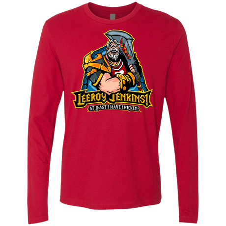 T-Shirts Red / Small Leeroy Jenkins Men's Premium Long Sleeve