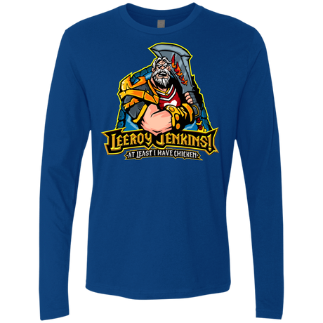 T-Shirts Royal / Small Leeroy Jenkins Men's Premium Long Sleeve