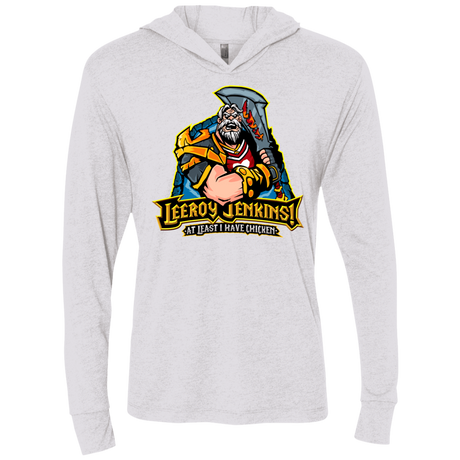 T-Shirts Heather White / X-Small Leeroy Jenkins Triblend Long Sleeve Hoodie Tee