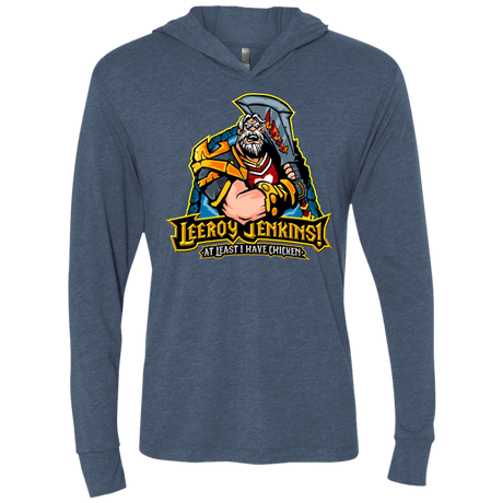 T-Shirts Indigo / X-Small Leeroy Jenkins Triblend Long Sleeve Hoodie Tee