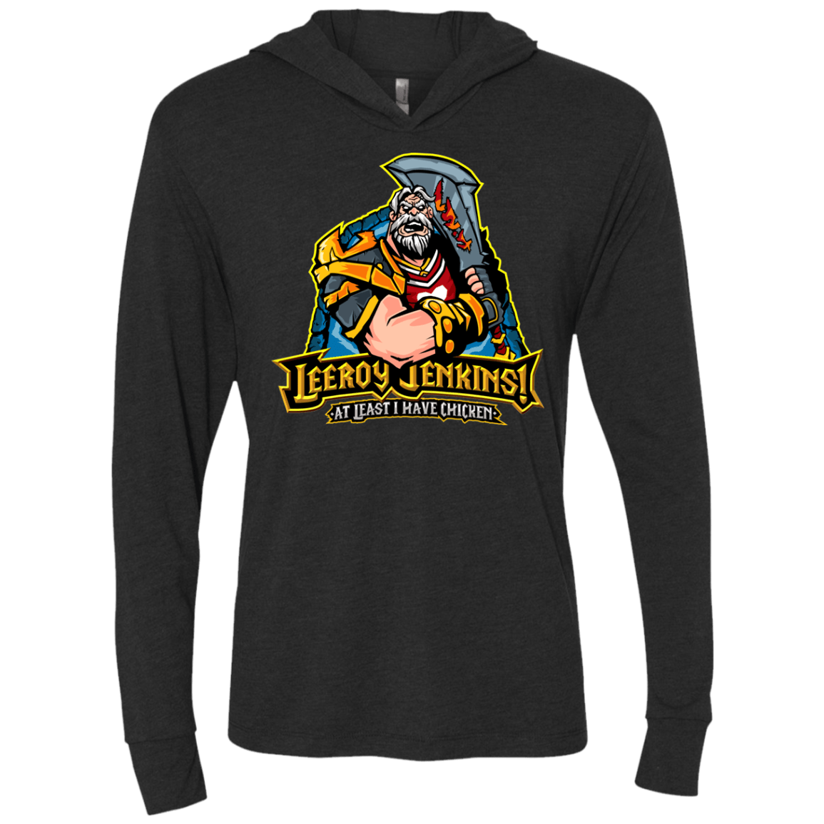 T-Shirts Vintage Black / X-Small Leeroy Jenkins Triblend Long Sleeve Hoodie Tee