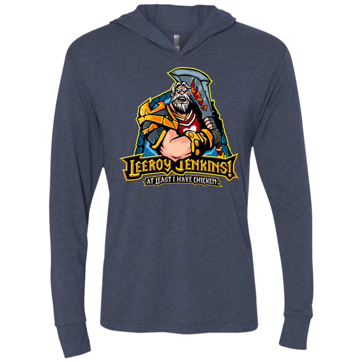 T-Shirts Vintage Navy / X-Small Leeroy Jenkins Triblend Long Sleeve Hoodie Tee