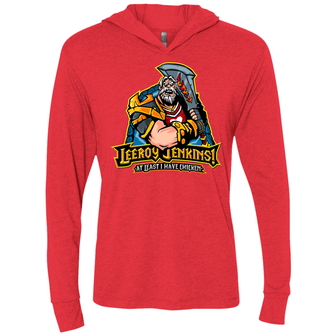 T-Shirts Vintage Red / X-Small Leeroy Jenkins Triblend Long Sleeve Hoodie Tee