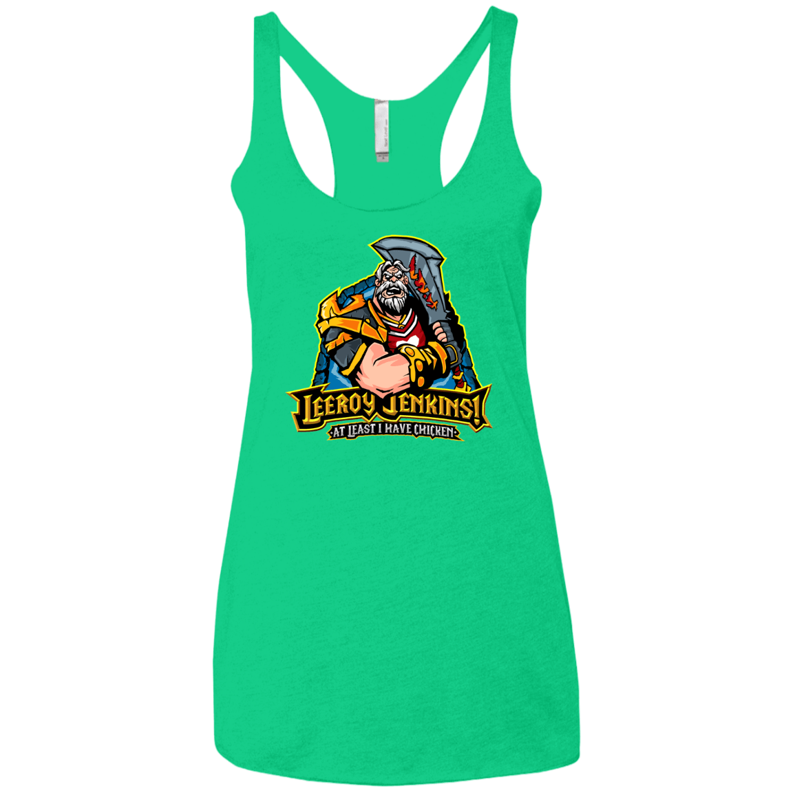 T-Shirts Envy / X-Small Leeroy Jenkins Women's Triblend Racerback Tank