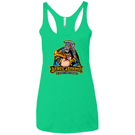 T-Shirts Envy / X-Small Leeroy Jenkins Women's Triblend Racerback Tank