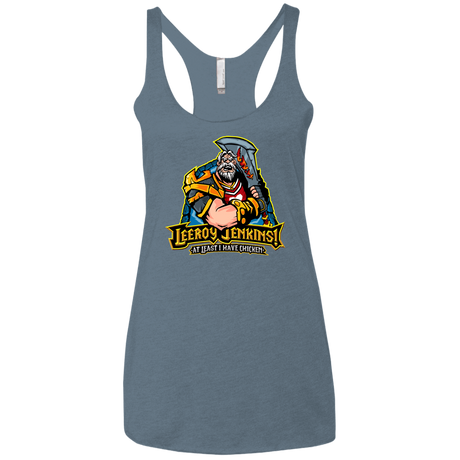 T-Shirts Indigo / X-Small Leeroy Jenkins Women's Triblend Racerback Tank
