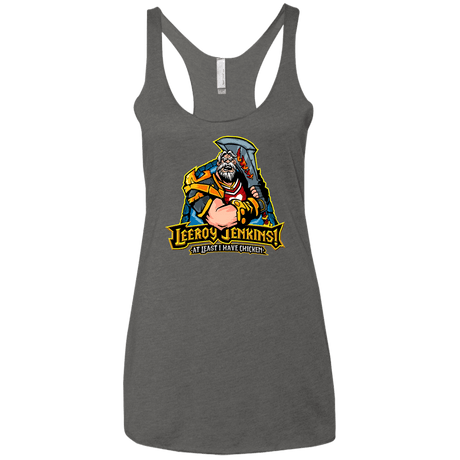 T-Shirts Premium Heather / X-Small Leeroy Jenkins Women's Triblend Racerback Tank