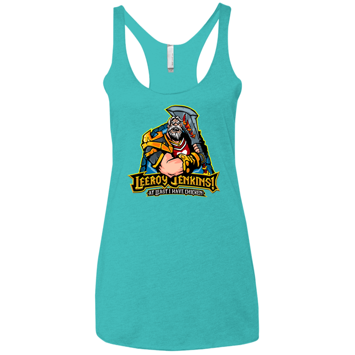 T-Shirts Tahiti Blue / X-Small Leeroy Jenkins Women's Triblend Racerback Tank
