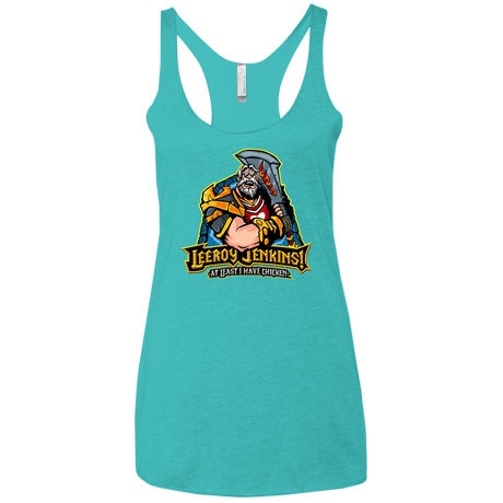 T-Shirts Tahiti Blue / X-Small Leeroy Jenkins Women's Triblend Racerback Tank