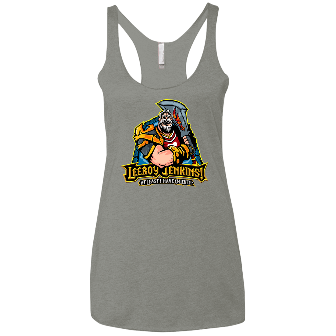 T-Shirts Venetian Grey / X-Small Leeroy Jenkins Women's Triblend Racerback Tank