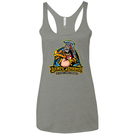 T-Shirts Venetian Grey / X-Small Leeroy Jenkins Women's Triblend Racerback Tank