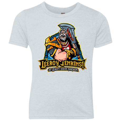 T-Shirts Heather White / YXS Leeroy Jenkins Youth Triblend T-Shirt