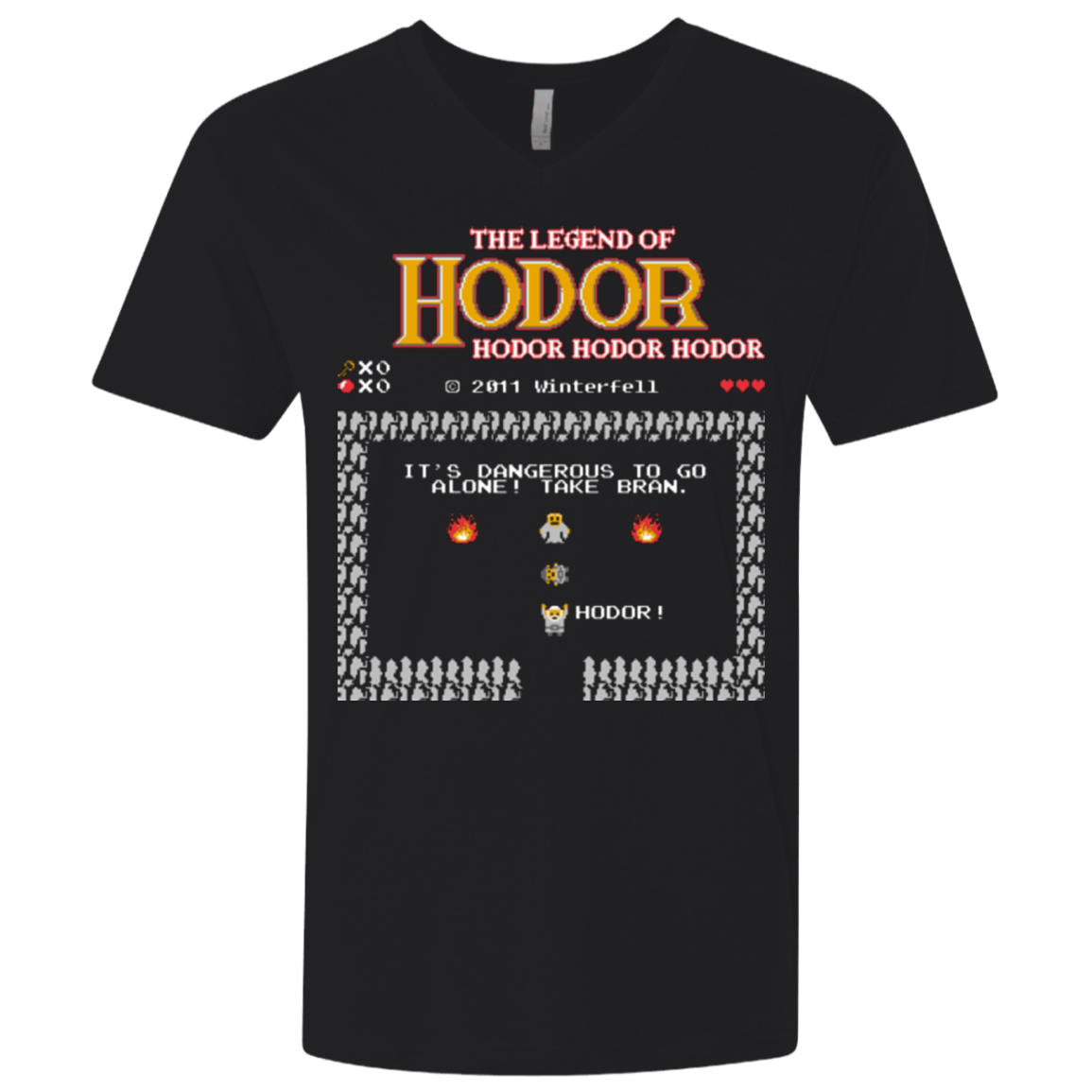 T-Shirts Black / X-Small Legend of Hodor Men's Premium V-Neck