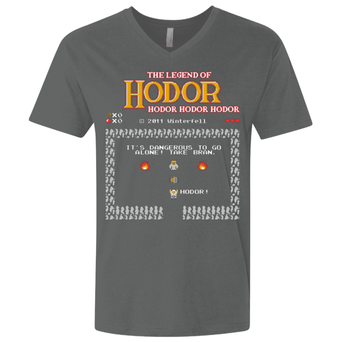 T-Shirts Heavy Metal / X-Small Legend of Hodor Men's Premium V-Neck