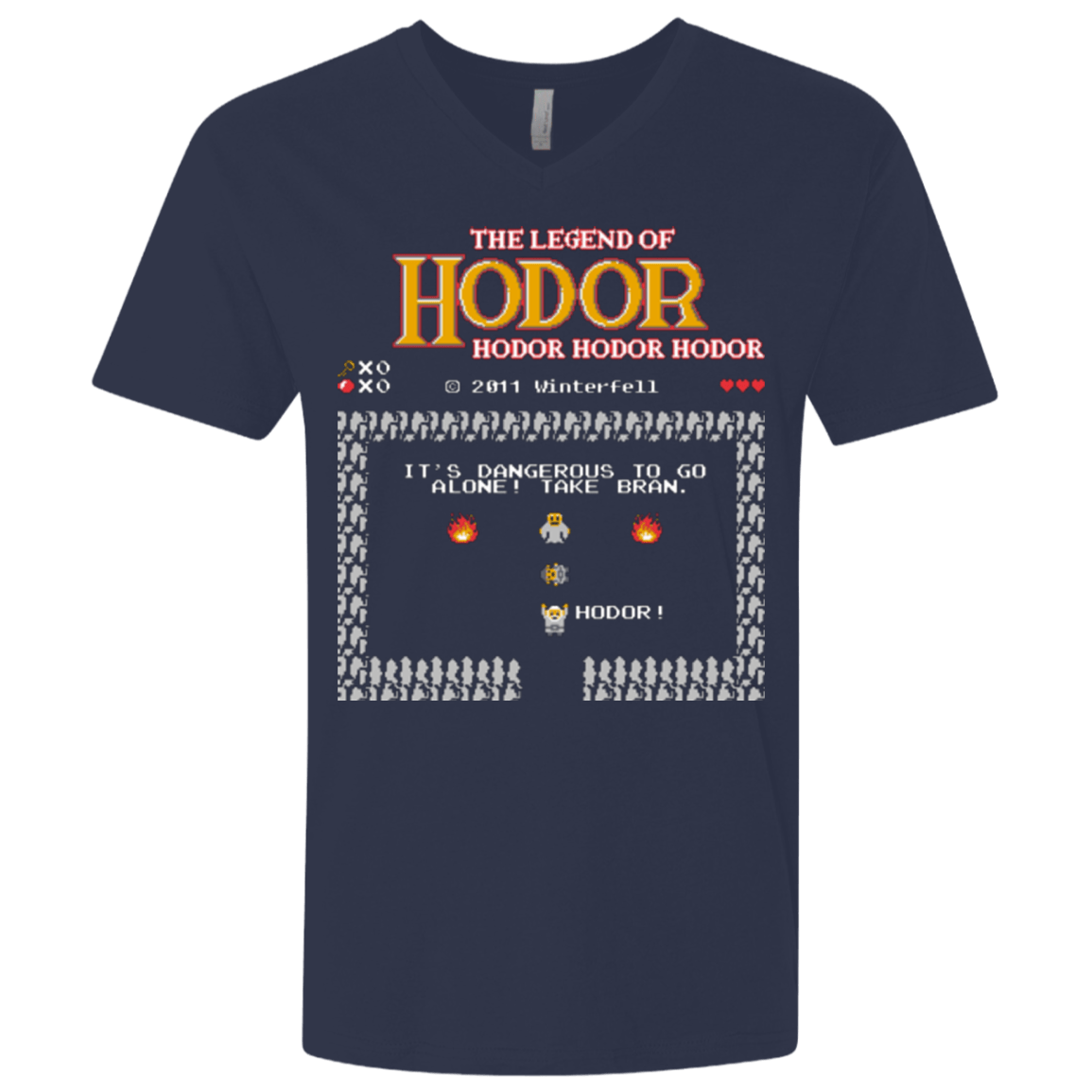 T-Shirts Midnight Navy / X-Small Legend of Hodor Men's Premium V-Neck