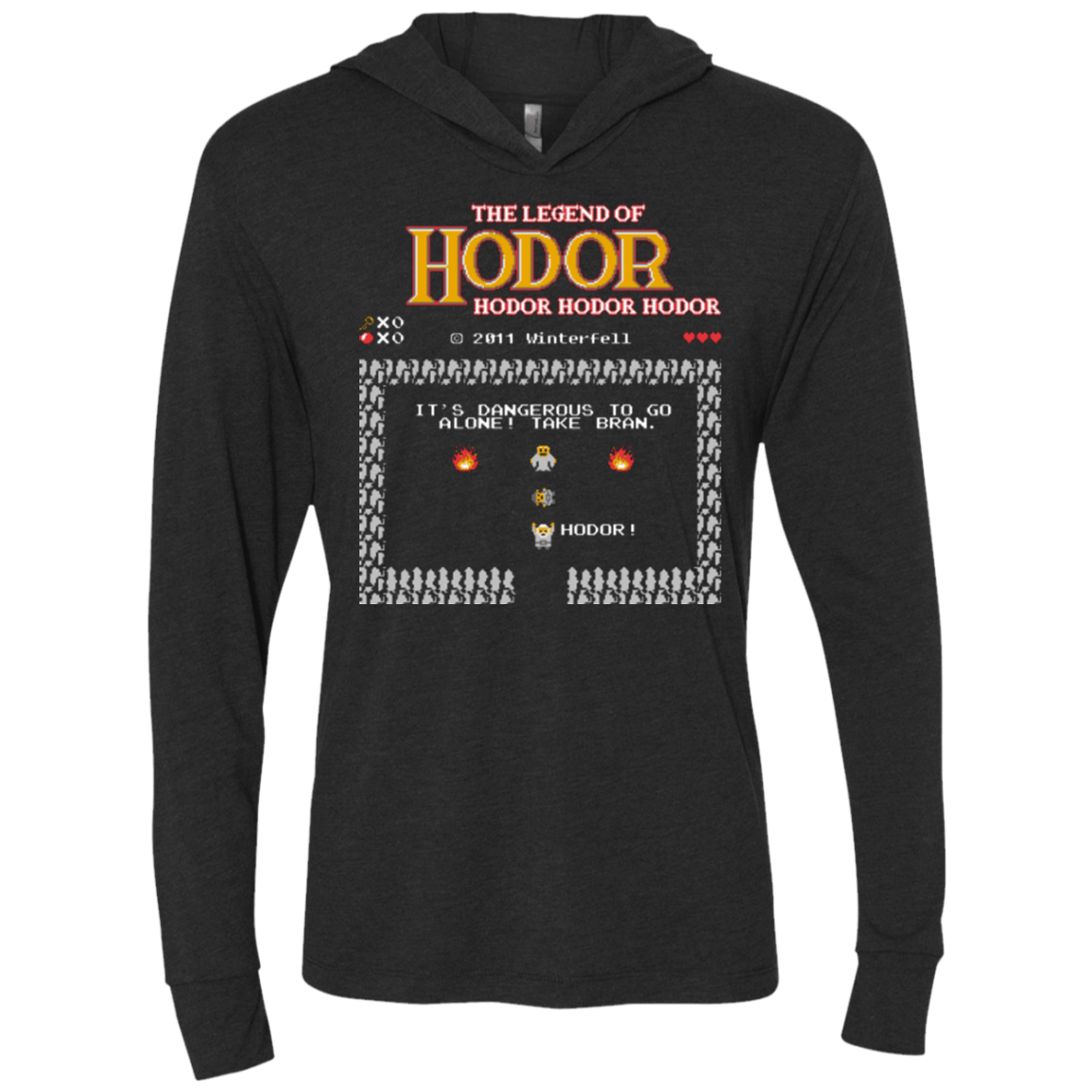 T-Shirts Vintage Black / X-Small Legend of Hodor Triblend Long Sleeve Hoodie Tee