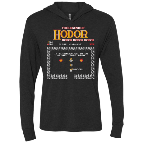 T-Shirts Vintage Black / X-Small Legend of Hodor Triblend Long Sleeve Hoodie Tee