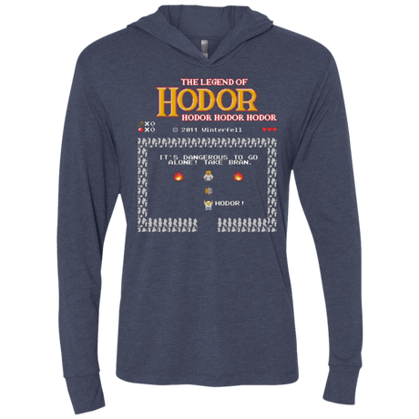 T-Shirts Vintage Navy / X-Small Legend of Hodor Triblend Long Sleeve Hoodie Tee