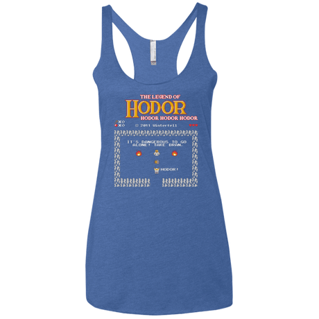 T-Shirts Vintage Royal / X-Small Legend of Hodor Women's Triblend Racerback Tank