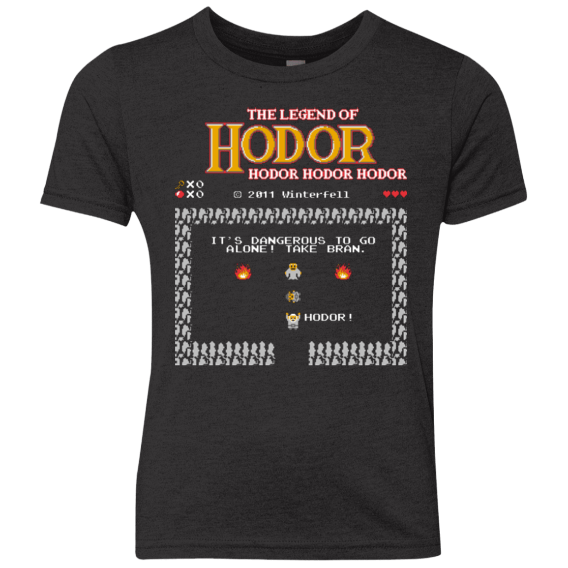 T-Shirts Vintage Black / YXS Legend of Hodor Youth Triblend T-Shirt