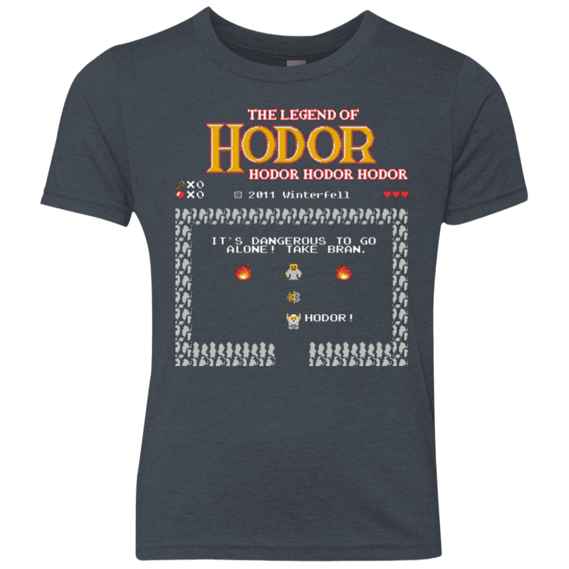 T-Shirts Vintage Navy / YXS Legend of Hodor Youth Triblend T-Shirt