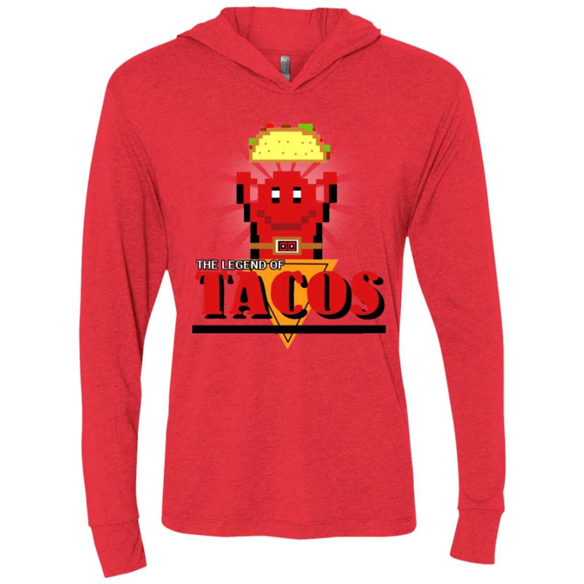 T-Shirts Vintage Red / X-Small Legend of Tacos Triblend Long Sleeve Hoodie Tee