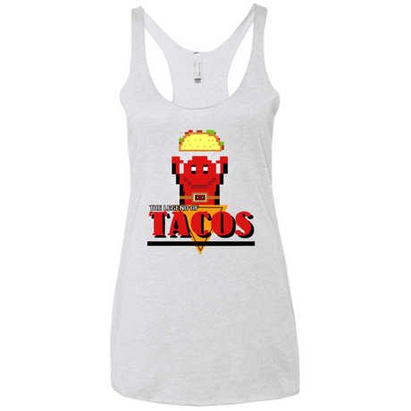 T-Shirts Heather White / X-Small Legend of Tacos Women's Triblend Racerback Tank