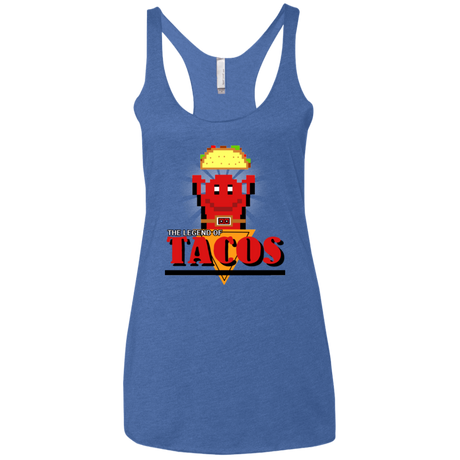 T-Shirts Vintage Royal / X-Small Legend of Tacos Women's Triblend Racerback Tank