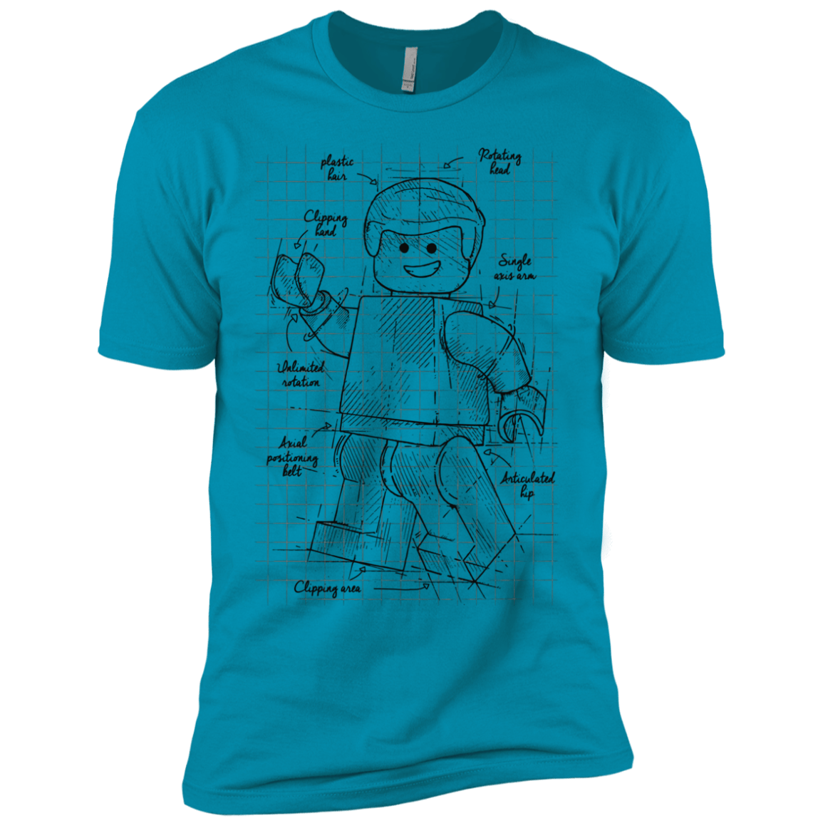 T-Shirts Turquoise / YXS Lego Plan Boys Premium T-Shirt
