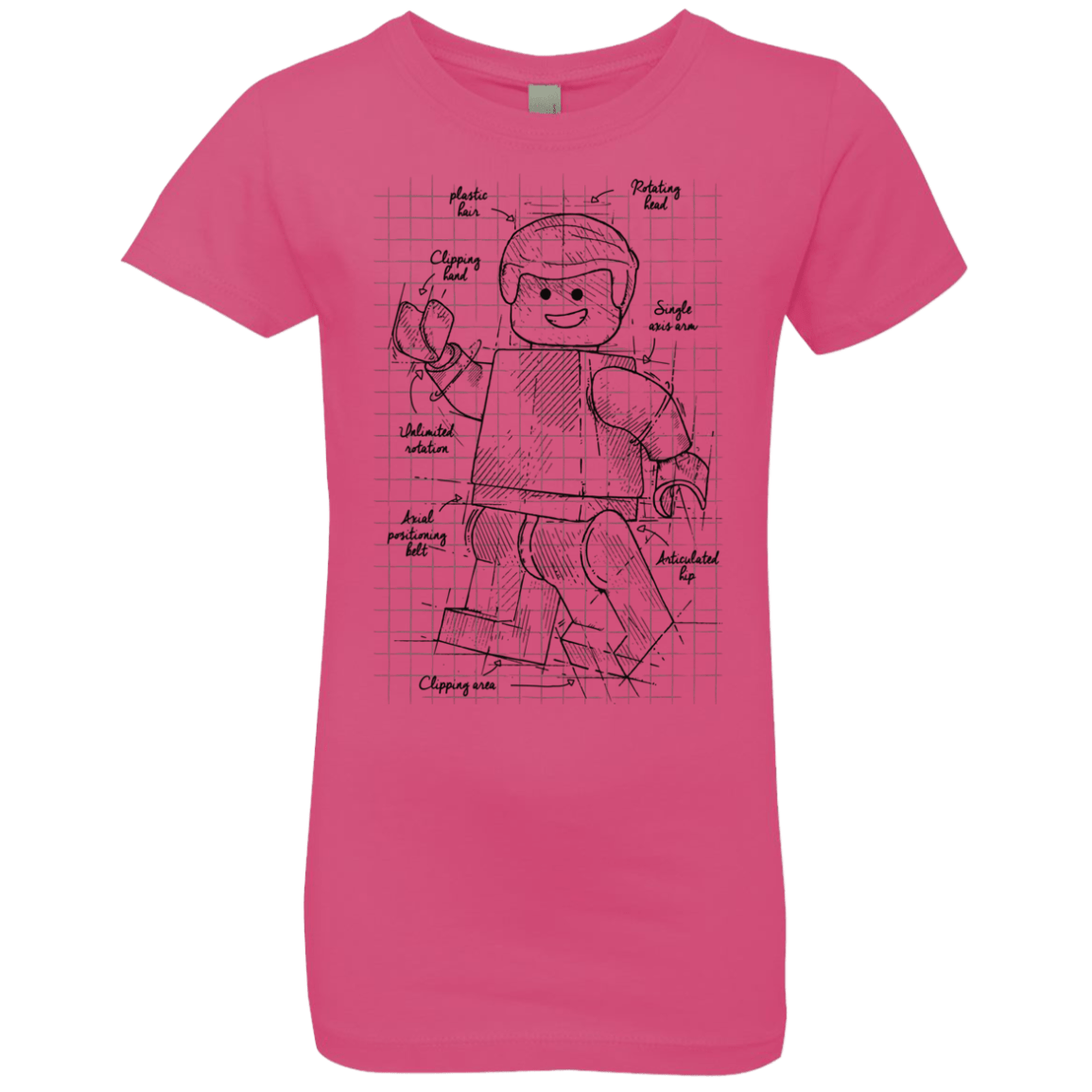 T-Shirts Hot Pink / YXS Lego Plan Girls Premium T-Shirt