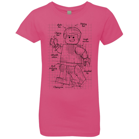 T-Shirts Hot Pink / YXS Lego Plan Girls Premium T-Shirt
