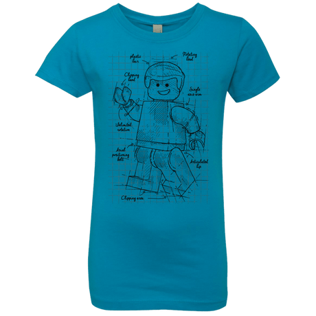 T-Shirts Turquoise / YXS Lego Plan Girls Premium T-Shirt