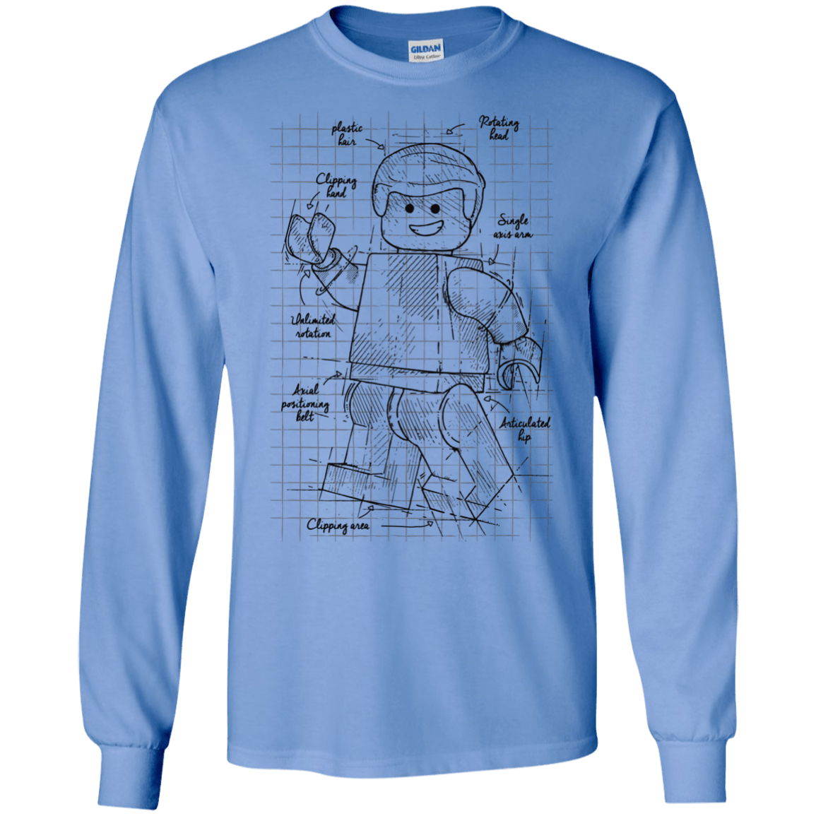 T-Shirts Carolina Blue / S Lego Plan Men's Long Sleeve T-Shirt