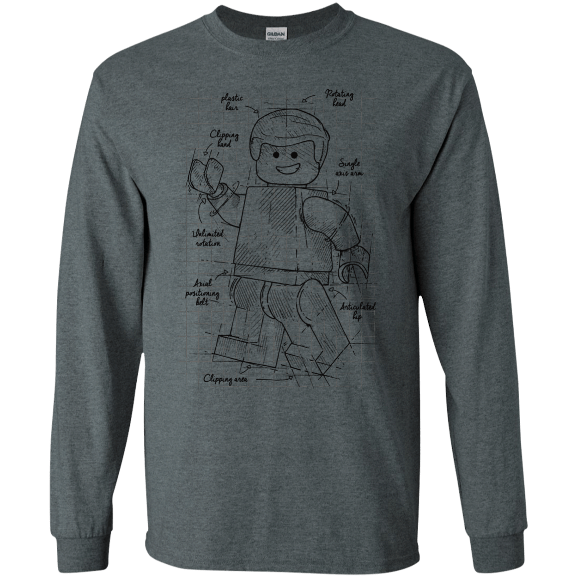 T-Shirts Dark Heather / S Lego Plan Men's Long Sleeve T-Shirt