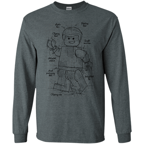 T-Shirts Dark Heather / S Lego Plan Men's Long Sleeve T-Shirt