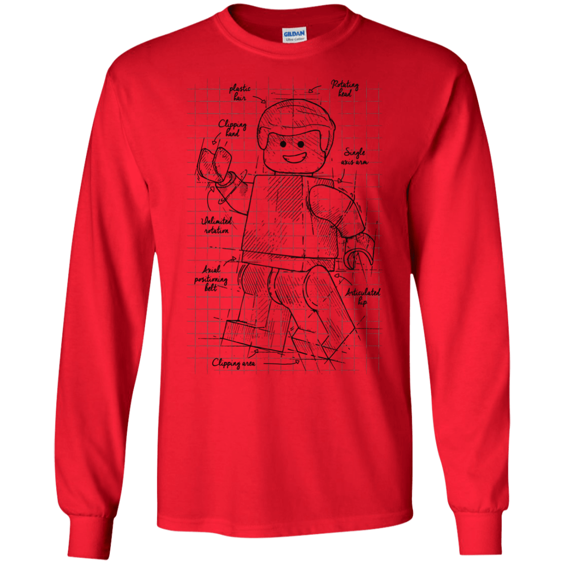 T-Shirts Red / S Lego Plan Men's Long Sleeve T-Shirt