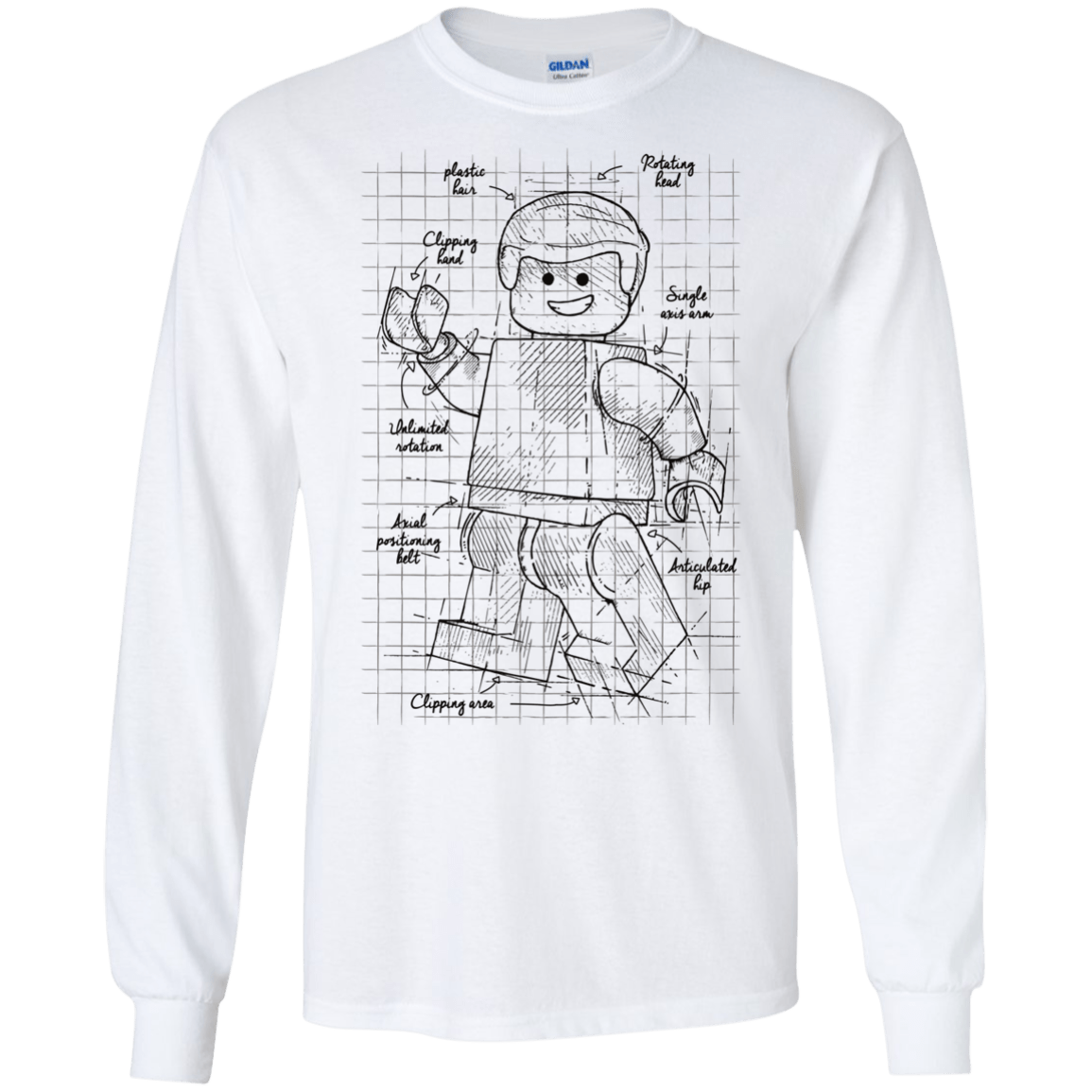 T-Shirts White / S Lego Plan Men's Long Sleeve T-Shirt