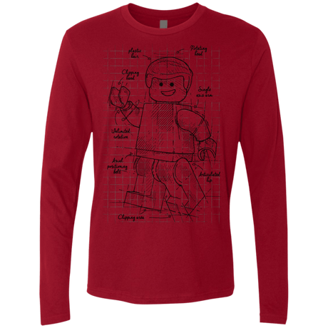 T-Shirts Cardinal / S Lego Plan Men's Premium Long Sleeve