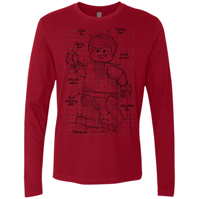 T-Shirts Cardinal / S Lego Plan Men's Premium Long Sleeve