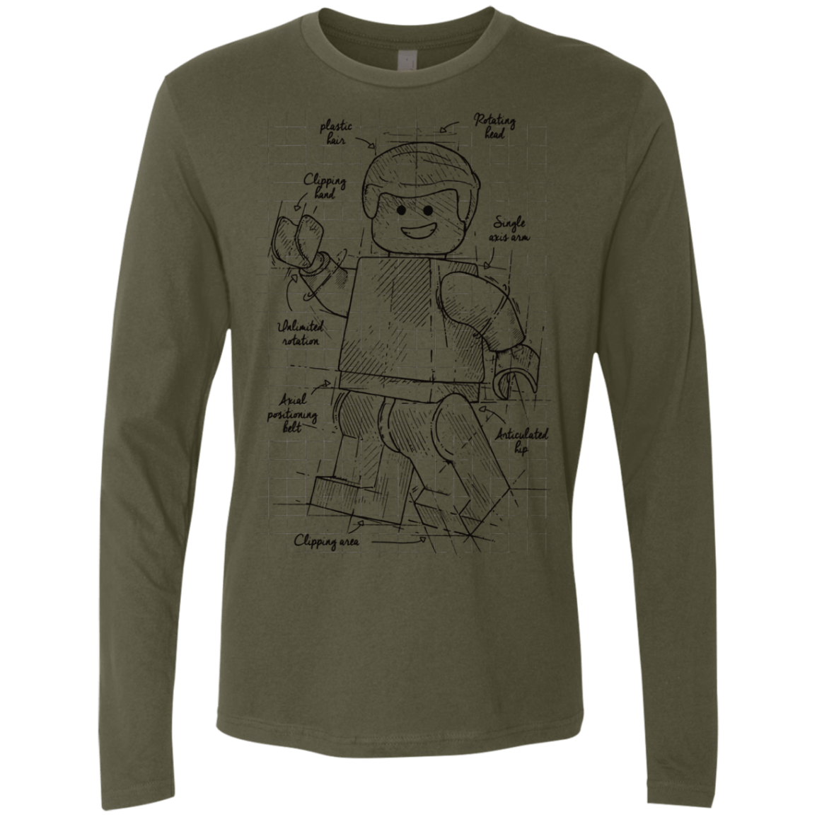 T-Shirts Military Green / S Lego Plan Men's Premium Long Sleeve