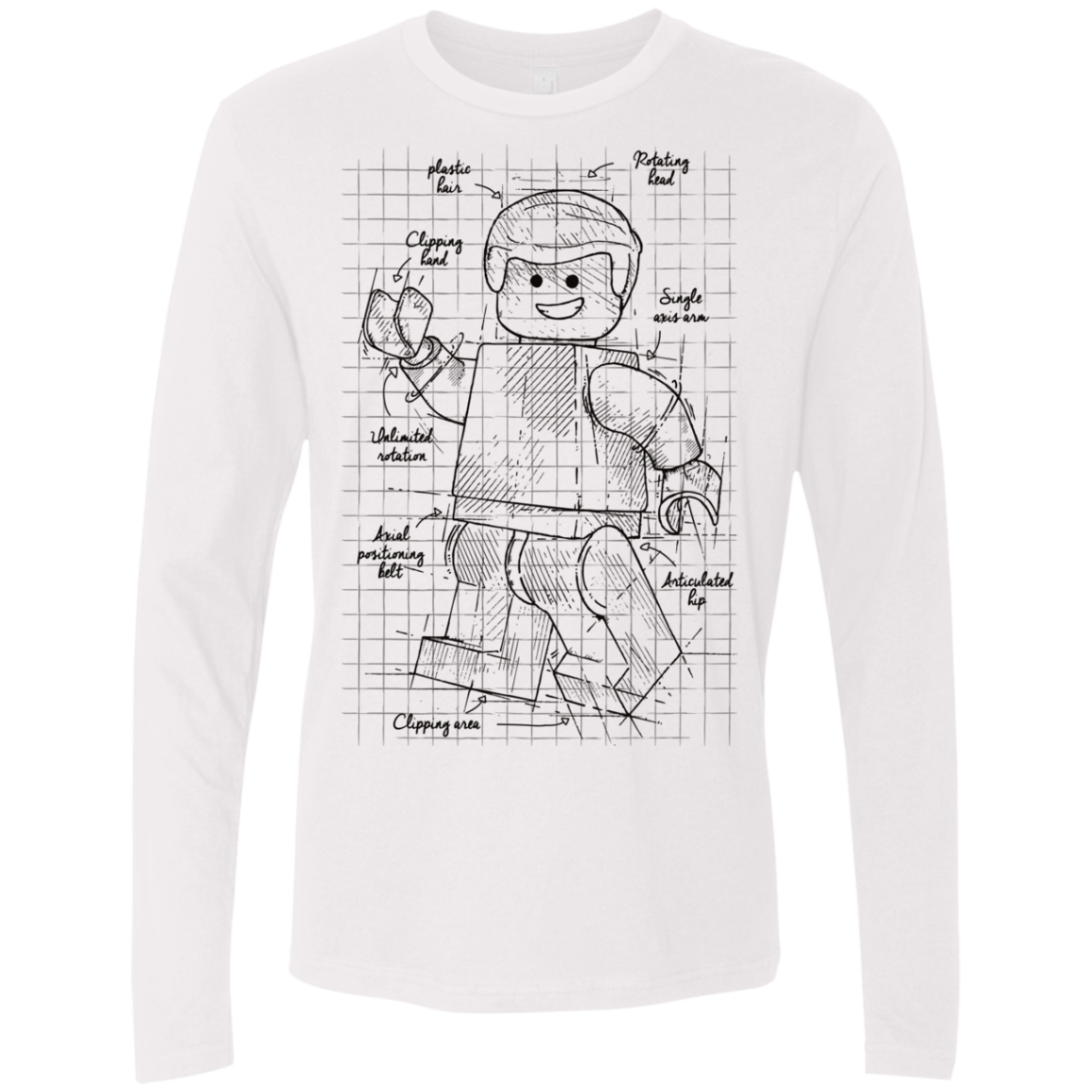 T-Shirts White / S Lego Plan Men's Premium Long Sleeve