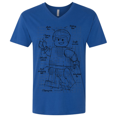 T-Shirts Royal / X-Small Lego Plan Men's Premium V-Neck