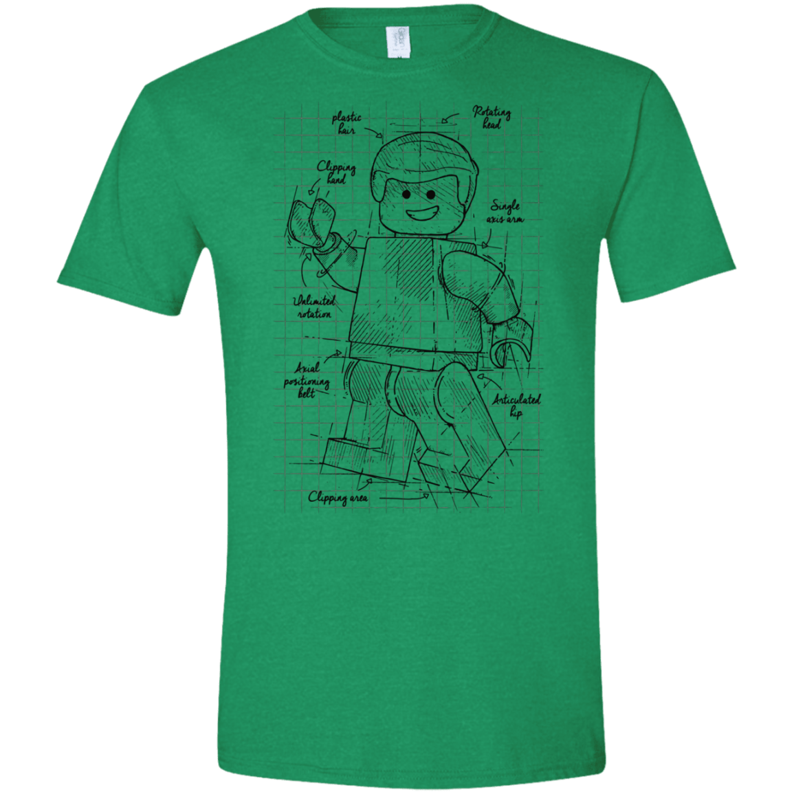 T-Shirts Heather Irish Green / S Lego Plan Men's Semi-Fitted Softstyle