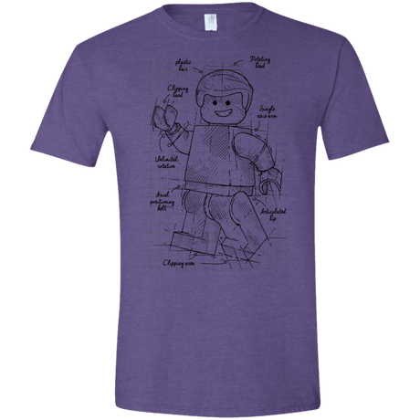 T-Shirts Heather Purple / S Lego Plan Men's Semi-Fitted Softstyle