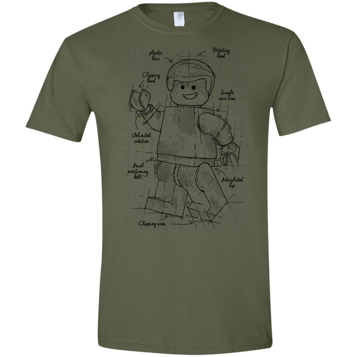 T-Shirts Military Green / S Lego Plan Men's Semi-Fitted Softstyle