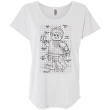 T-Shirts Heather White / X-Small Lego Plan Triblend Dolman Sleeve