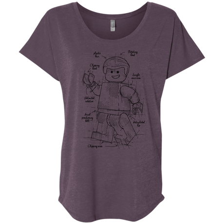 T-Shirts Vintage Purple / X-Small Lego Plan Triblend Dolman Sleeve