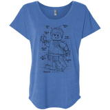 T-Shirts Vintage Royal / X-Small Lego Plan Triblend Dolman Sleeve
